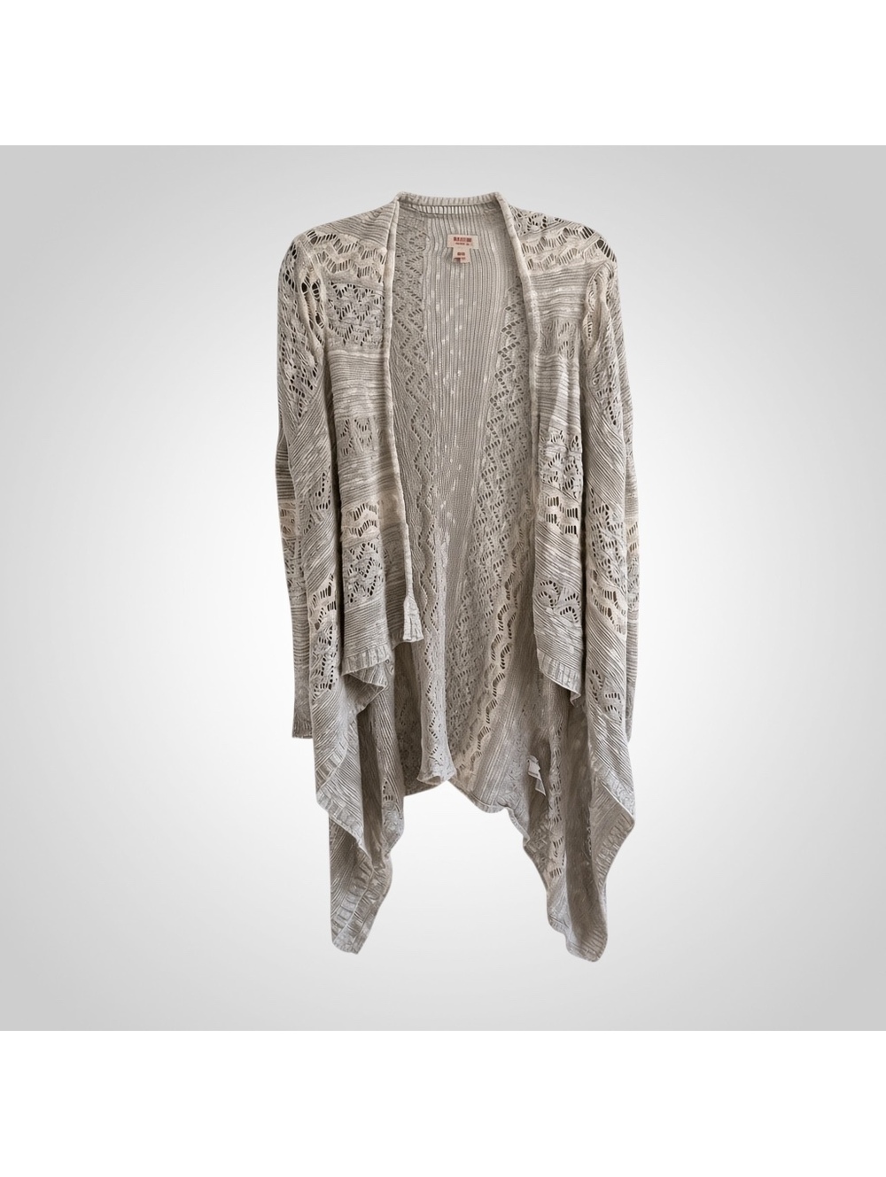 Mossimo Women’s Medium Gray White Open Front Knit Cardigan Sweater